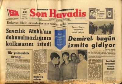 Son Havadis Gazetesi 20 Eylül 1966 - Menderesin Mallarına Konan Haciz Kaldırıldı GZ80564 - 1