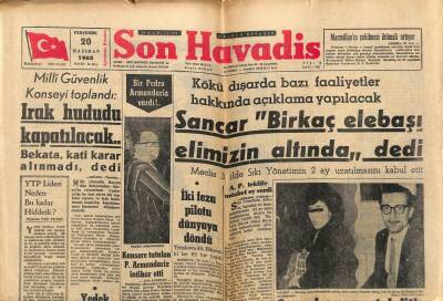 Son Havadis Gazetesi 20 Haziran 1963 - Suphi Karamanın Eşini Yaralıyan Yakalandı !.. GZ121006 - 1