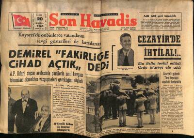 Son Havadis Gazetesi - 20 Haziran 1965 - Cezayirde İhtilal - 108 Hristiyan Müslüman Oldu GZ124251 - 1