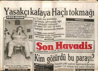 Son Havadis Gazetesi 20 Haziran 1987 - Yasakçı Kafaya Haçlı Tokmağı GZ56583 - 1