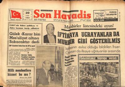 Son Havadis Gazetesi 20 Kasım 1965 - İftiraya Uğrayanlar da Muhbir Gibi Gösterilmiş GZ56572 - 1