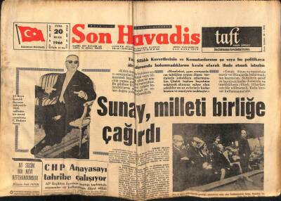 Son Havadis Gazetesi 20 Mayıs 1966 - Sunay Milleti Birliğe Çağırdı GZ99043 - 1