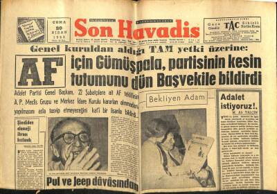 Son Havadis Gazetesi 20 Nisan 1962 - Arjantinde Ordu Guidodan 18 Mart Seçiminin İptalini İstedi GZ59512 - 1