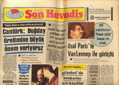 Son Havadis Gazetesi 20 Nisan 1982 - Napoli Mafiasının Lideri Hastanede Öldürüldü - Özal Pariste Van Lennep İle Görüştü GZ121110 - 1
