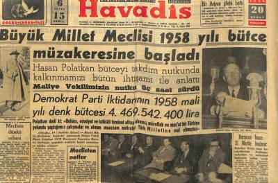 Son Havadis Gazetesi 20 Şubat 1958 - Hasan Polatkan 1958 Yılı Bütçe Nutkunu İrad Ediyor GZ59560 - 1