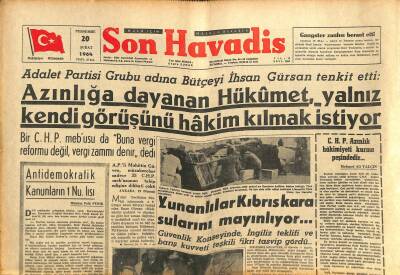 Son Havadis Gazetesi 20 Şubat 1964 - M.K.Ede Tahkikat Çelikbaş Bakan İken Açılmış - Yunanlılar Kıbrıs Kara Sularını Mayınlıyor... GZ123947 - 1