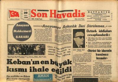 Son Havadis Gazetesi 20 Şubat 1966 - Kebanın En Büyük Kısmı İhale Edildi GZ77493 - 1