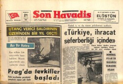 Son Havadis Gazetesi 21 Ağustos 1969 - Pragta Tevkifler Başladı GZ103365 - 1