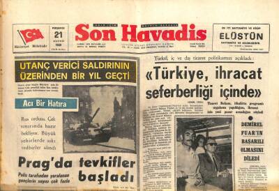 Son Havadis Gazetesi 21 Ağustos 1969 - Pragta Tevkifler Başladı GZ103365 - 2