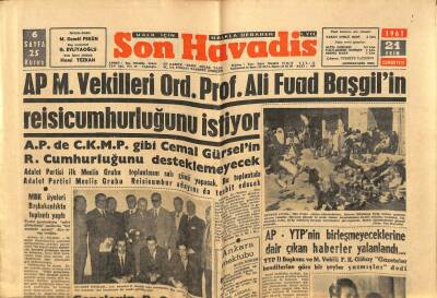 Son Havadis Gazetesi 21 Ekim 1961 - Günaltayın Cenazesi Ankaraya Gönderildi GZ74184 - 1