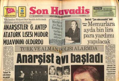 Son Havadis Gazetesi 21 Ekim 1977 - Anarşist Avı Başladı GZ99154 - 1