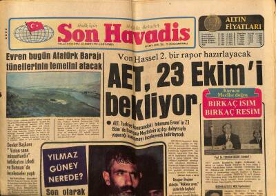 Son Havadis Gazetesi 21 Ekim 1981 - Yılmaz Güney Nerede ? Son Olarak Cenevre de Görüldüğü Öne Sürüldü GZ69087 - 2