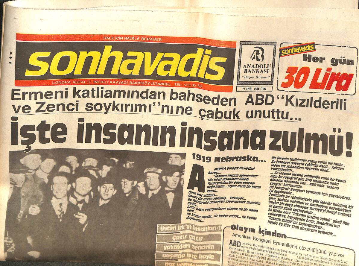 Son Havadis Gazetesi 21 Eylül 1984 - Şili'de Araplara Türk Deniliyor! - Dünya'nın En Büyük Projesi Libya'da Gerçekleşiyor! GZ144126 - 1