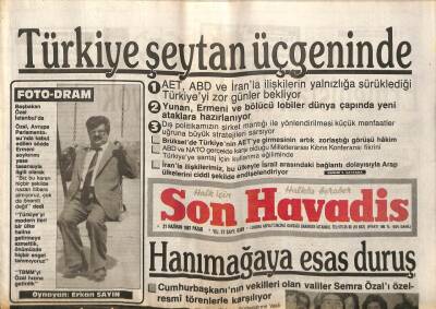 Son Havadis Gazetesi 21 Haziran 1987 - Türkiye Şeytan Üçgeninde GZ56582 - 1