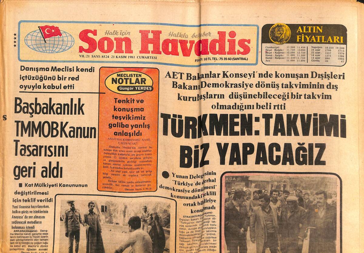 Son Havadis Gazetesi 21 Kasım 1981 - Banker Servet Olayı Esrarını Koruyor - Ağca'nın Annesinin Gönderdiği Af Mektubu Papa'ya Ulaştı GZ149674 - 1