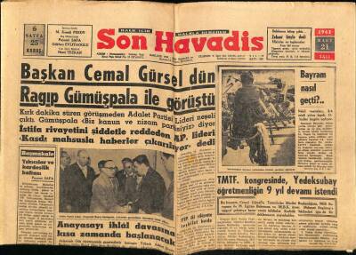 Son Havadis Gazetesi 21 Mart 1961 - Başbakan Cemal Gürsel Dün Ragıp Gümüşpala İle Görüştü GZ69525 - 1