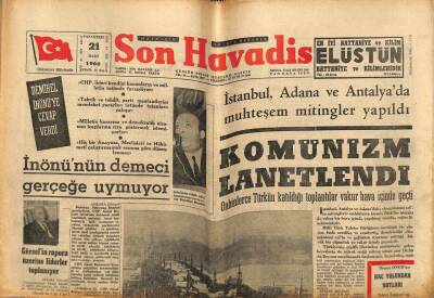 Son Havadis Gazetesi 21 Mart 1966 - Komünizm Lanetlendi GZ77488 - 1