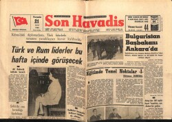 Son Havadis Gazetesi 21 Mart 1968 - Kıbrısdaki Diplomatların , Türk Liderlerle Temasını Yasaklayan Karar Kaldırıldı GZ65651 - 2