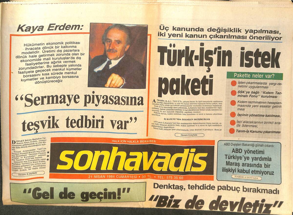 Son Havadis Gazetesi 21 Nisan 1984 - Gönül Yazar Mankenlikten De Tam Not Aldı - Başkası Oynadı Jennifer Beals Şöhret Oldu... GZ144135 - 1