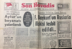Son Havadis Gazetesi 21 Ocak 1972 - KAMACI.Ben Değil Yumruklarım Büyüktür - GZ12859 - 1