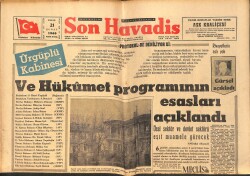 Son Havadis Gazetesi 21 Şubat 1965 - Diana Dors Geliyor - Tekin Erer'in Bir Davası Temyizde GZ158655 - Gökçekoleksiyon