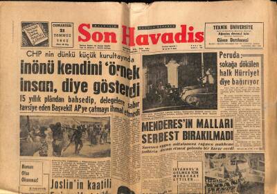 Son Havadis Gazetesi 21 Temmuz 1962 - Menderesin Malları Serbest Bırakılmadı GZ73956 - 1