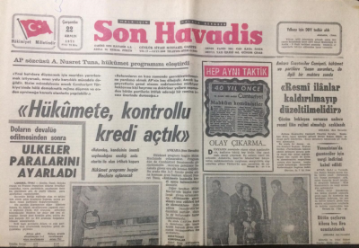 Son Havadis Gazetesi 22 Aralık 1971 - Hükümete, Kontrollü Kredi Açtık - GZ12820 - 2