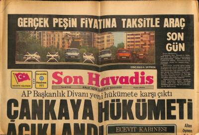 Son Havadis Gazetesi 22 Haziran 1977 - Çankaya Hükümeti Açıklandı GZ74209 - 1