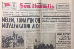Son Havadis Gazetesi 22 Mayıs 1972 - Melen Sunayın Ön Muvafakatını Aldı - GZ12230 - 2