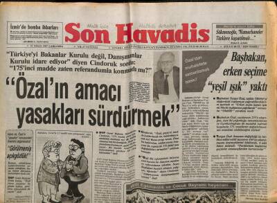 Son Havadis Gazetesi 22 Nisan 1987 - Cindoruk Özalın Amacı Yasakları Sürdürmek GZ99083 - 1