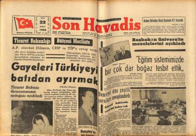 Son Havadis Gazetesi 22 Şubat 1966 - Gürselin Durumu Kötüleşiyor GZ77495 - 1