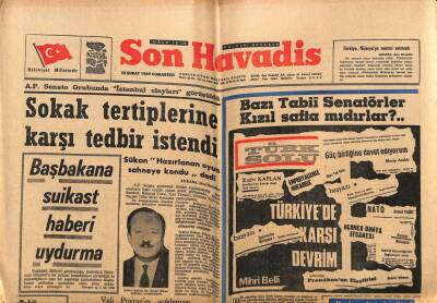 Son Havadis Gazetesi 22 Şubat 1969 - Sokak Tertiplerine Karşı Tedbir İstendi GZ56487 - 1
