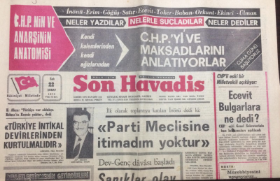 Son Havadis Gazetesi 22 Şubat 1972 - Dev Genç Davası Başladı - GZ12134 - 2