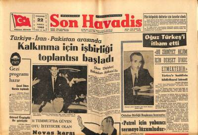 Son Havadis Gazetesi 22 Temmuz 1965 - Melasın Sözleri Ankarada İyi Karşılanmadı GZ102295 - 2