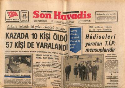 Son Havadis Gazetesi 22 Temmuz 1968 - Ankara Yolunda İki Yolcu Otobüsü Çarpıştı Kazada 10 Ölü 57 Yarlı Var GZ56467 - 1