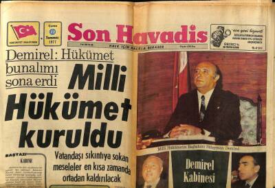 Son Havadis Gazetesi 22 Temmuz 1971 - Demirel Hükümet Bunalımı Sona Erdi GZ65310 - 2