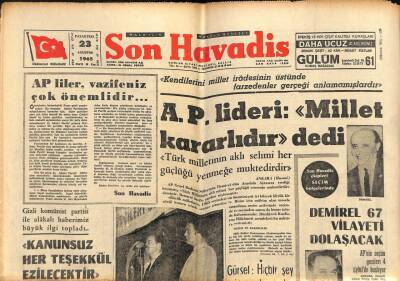 Son Havadis Gazetesi 23 Ağustos 1965 - APye Müracaat Edenlerin 600den Fazlası Yüksek Tahsilli GZ102283 - 2