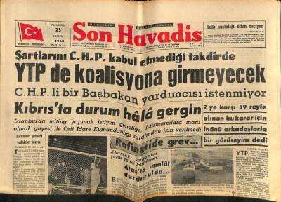 Son Havadis Gazetesi 23 Aralık 1963 - Burdurdaki Yangında 4 Kişilik Bir Aile Öldü... GZ81063 - 1