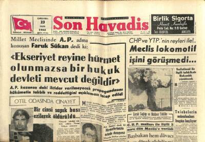 Son Havadis Gazetesi 23 Ekim 1963 - Fatsanın APli Bir Mahallesi Gizlice Köy Haline Getirildi GZ102082 - 1