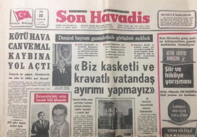 Son Havadis Gazetesi 23 Kasım 1971 - Kötü Hava Can Ve Mal Kaybına Yol Açtı - GZ12890 - 2