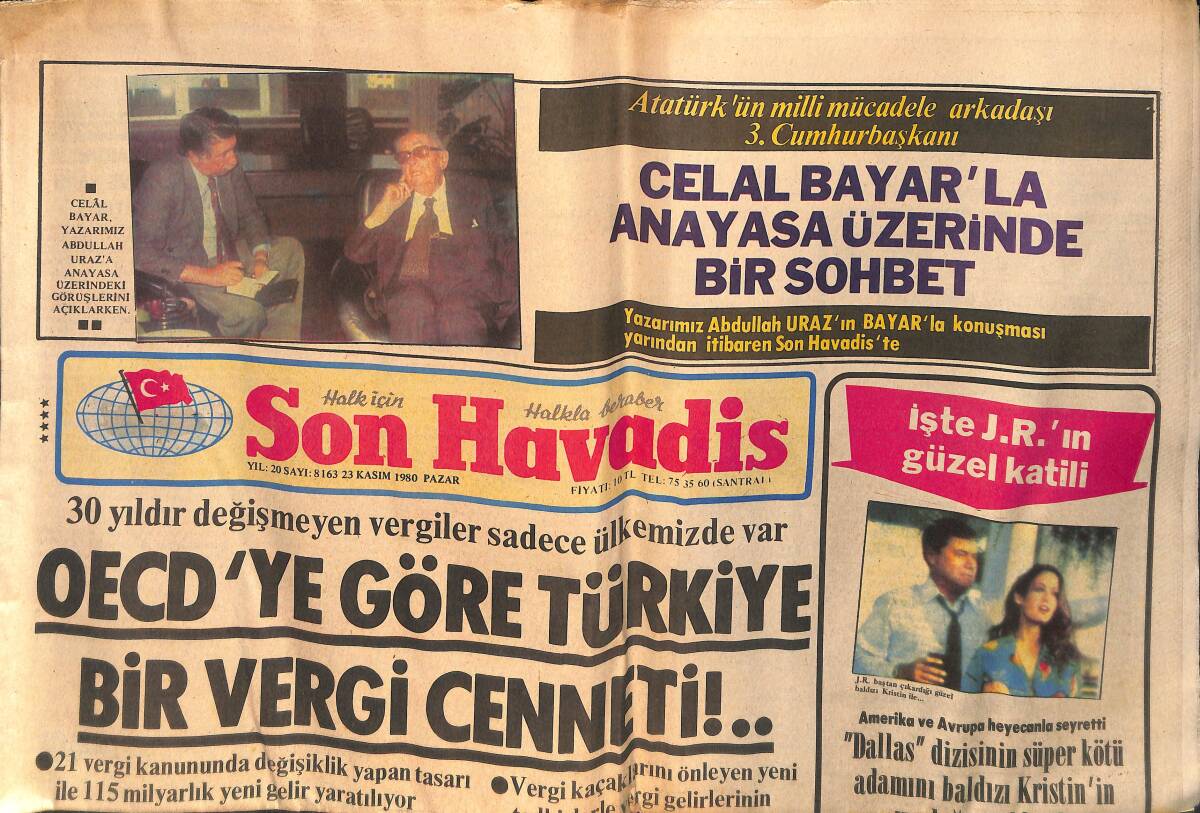 Son Havadis Gazetesi 23 Kasım 1980 - İstanbul Valisi Enerji Tasarrufu Kampanyası Açtı - Las Vegas'ta Otel Yangınında 85 Kişi Öldü - Fener Gol yağdırdı GZ133188 - 1