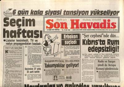 Son Havadis Gazetesi 23 Kasım 1987 - Selami Şahin Ölümden Döndü GZ99097 - 1