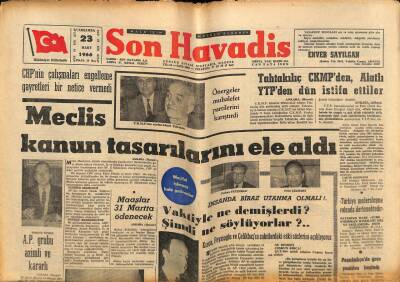 Son Havadis Gazetesi 23 Mart 1966 - Bayülken Nasır İle Kıbrıs İşini Görüştü GZ77489 - 1