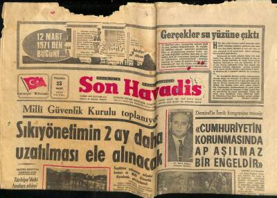 Son Havadis Gazetesi 23 Mart 1972 - Sarıkamıştaki Deprem Köylerde Hasar Yaptı GZ114711 - 1