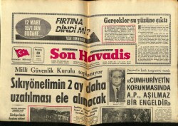 Son Havadis Gazetesi 23 Mart 1972 - Sarıkamıştaki Deprem Köylerde Hasar Yaptı GZ69308 - 2