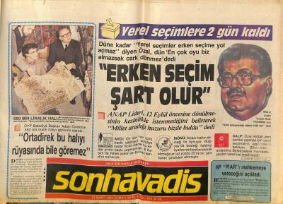 Son Havadis Gazetesi 23 Mart 1984 - Ali Doğan Ünlü Kızını Evlendirdi - Yerel Seçimlere 2 Gün Kaldı GZ121089 - 1
