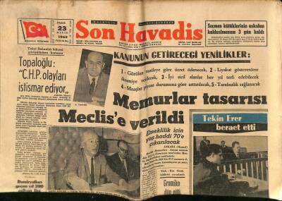 Son Havadis Gazetesi 23 Mayıs 1965 - Çan Seramik Fabrikası Kordon Altında - Memurlar Tasarısı Meclise Verildi GZ124367 - 1