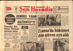 Son Havadis Gazetesi 23 Mayıs 1968 - Türk Hava Yolları Yeni Hamleye Hazırlanıyor - Fransa'da Hükümet Dün Güven Oyu Aldı GZ158787 - Gökçekoleksiyon