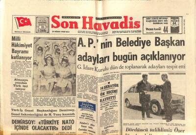 Son Havadis Gazetesi 23 Nisan 1968 - Yusuf Özer Tek Böbrekle Yaşayacak GZ74142 - 1