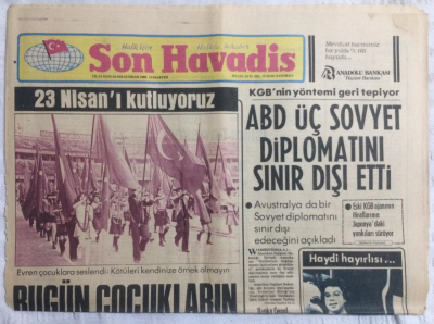 Son Havadis Gazetesi 23 Nisan 1983 - ABD Üç Sovyet Ajanını Sınır dışı Etti - GZ19958 - 1